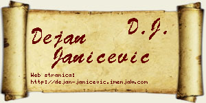 Dejan Janićević vizit kartica